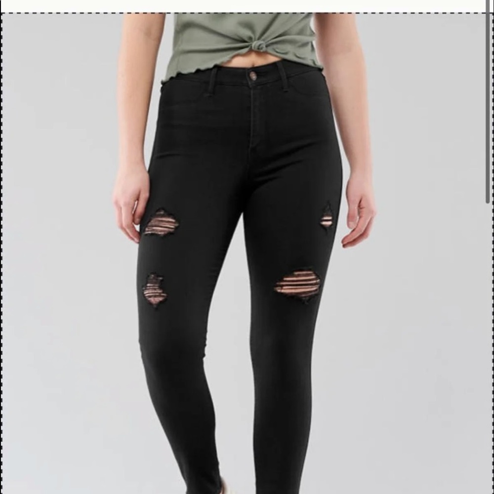 hollister distresses black jeans